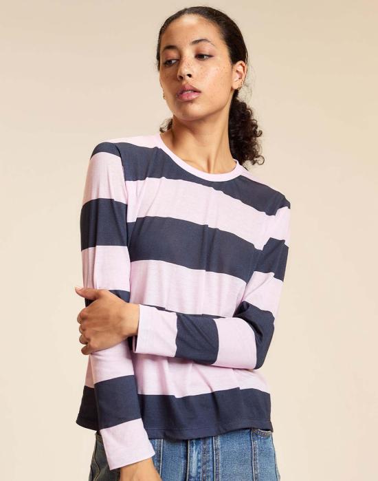  신시아 로리 긴팔 티셔츠 신시아 로울리 긴팔 에브리데이 티셔츠 핑크/네이비