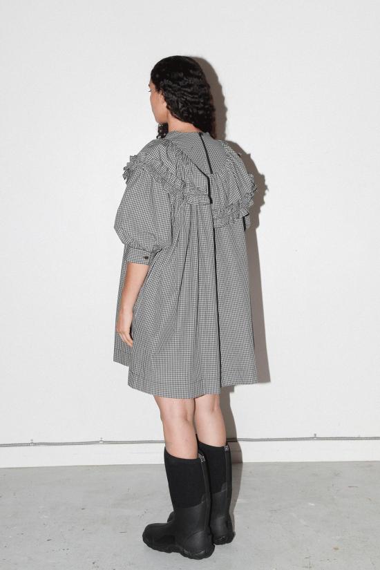  케이코 숏 원피스 KK Co 미니 카브 드레스 블랙 플레드 - KKCO