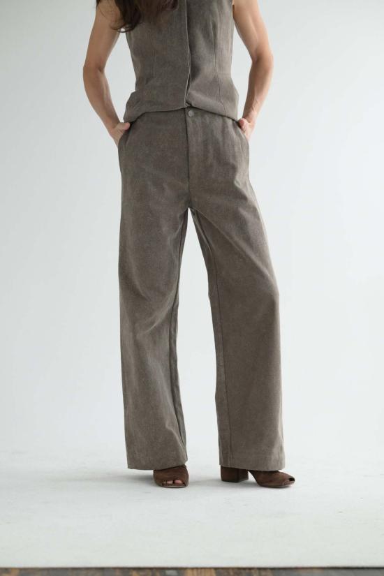  로렌 마누지안 스트레이트 팬츠 캔버스 갤러리 팬츠 - LAUREN MANOOGIAN