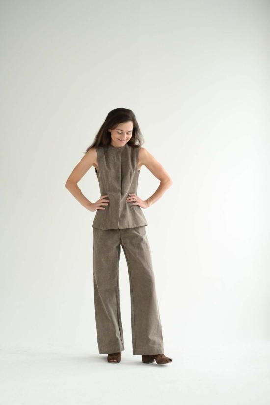  로렌 마누지안 스트레이트 팬츠 캔버스 갤러리 팬츠