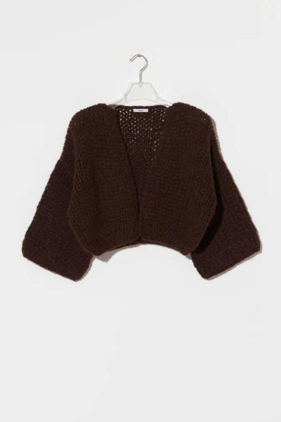 Maiami 가디건 알파카 반소매  다크 초콜릿
