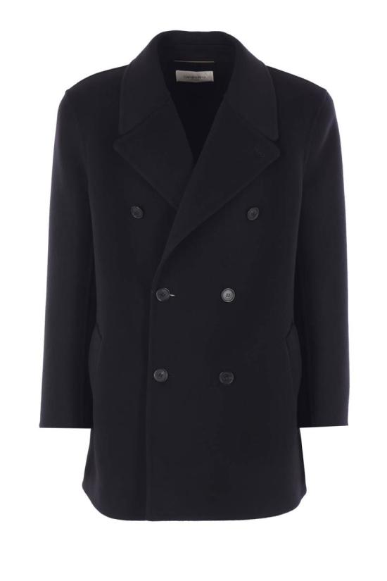 25FW 생로랑 더블 페이스 펠트 소재 피코트  837180Y060R1005 NOIR PROFOND