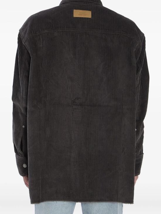 25FW 아미 코듀로이 벨벳 사이드 슬릿 오버셔츠 USH793CO0131 61725 020 ANTHRACITE GREY - AMI