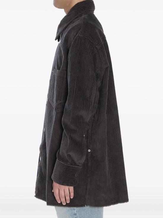 25FW 아미 코듀로이 벨벳 사이드 슬릿 오버셔츠 USH793CO0131 61725 020 ANTHRACITE GREY - AMI