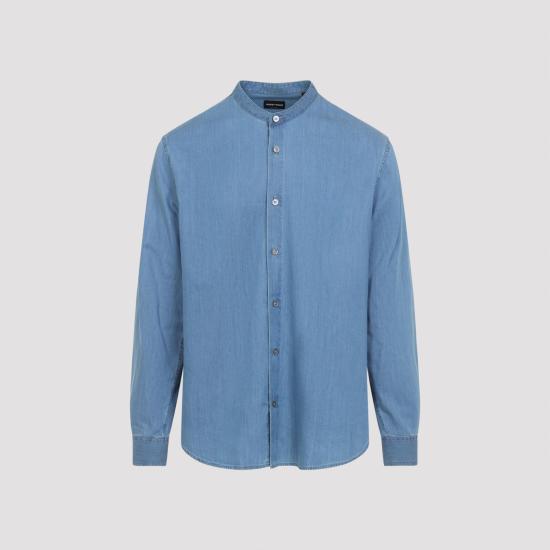 25FW 조르지오 아르마니 셔츠 GM002512 AF15417 MB003 LIGHT BLUE DENIM - GIORGIO ARMANI
