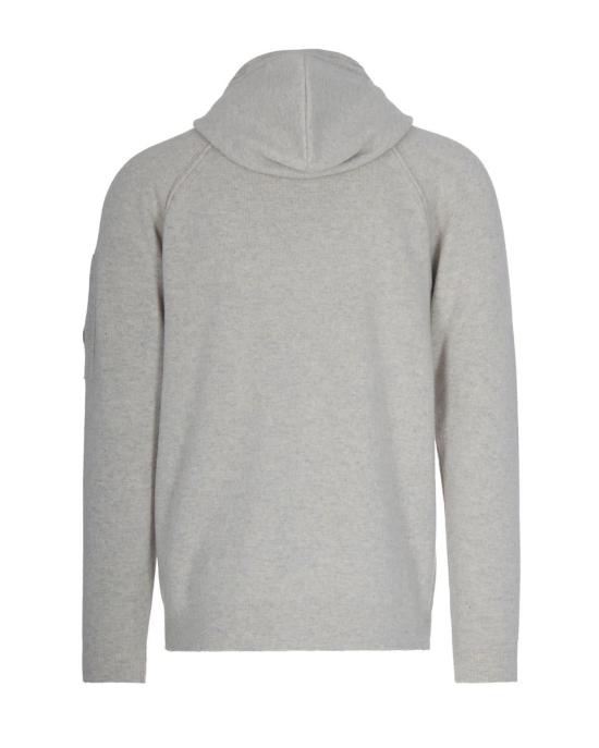 25FW 씨피 컴퍼니 램스울 GRS 후드 풀 집 스웨터 19CMKN057A110149AM13 OFF WHITE MELANGE DOM - C.P. COMPANY