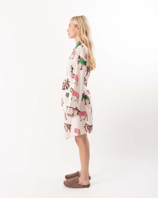  케이티 키메 언더웨어 케이티 카임 에퀘스트리안 엘레강스 라운지 로브 멀티컬러 - KATIE KIME