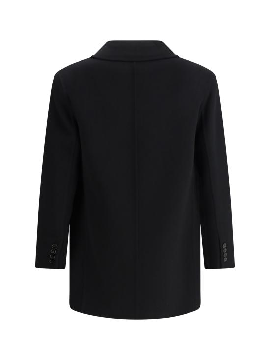 25FW 생로랑 코트 837180Y060R 1005 BLACK - SAINT LAURENT