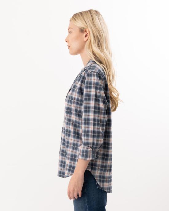  프랭크 앤 에일린 셔츠 프랭크 & 아일린 아일린 릴렉스 버튼업 셔츠 그레이/레드 플레드 - FRANK & EILEEN