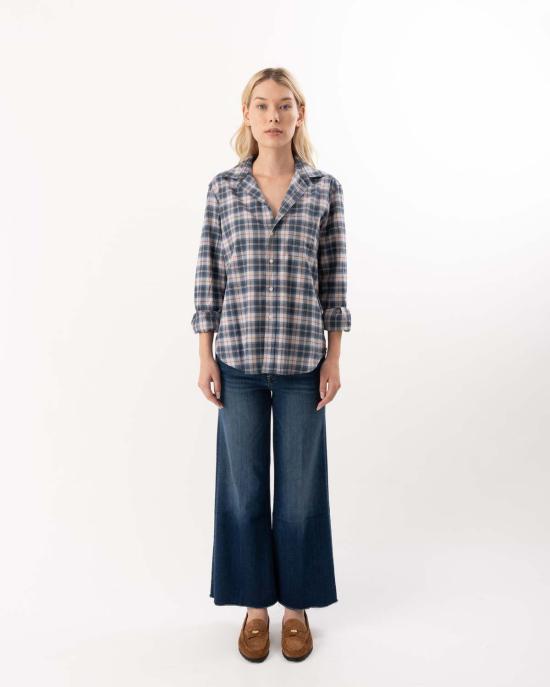  프랭크 앤 에일린 셔츠 프랭크 & 아일린 아일린 릴렉스 버튼업 셔츠 그레이/레드 플레드 - FRANK & EILEEN