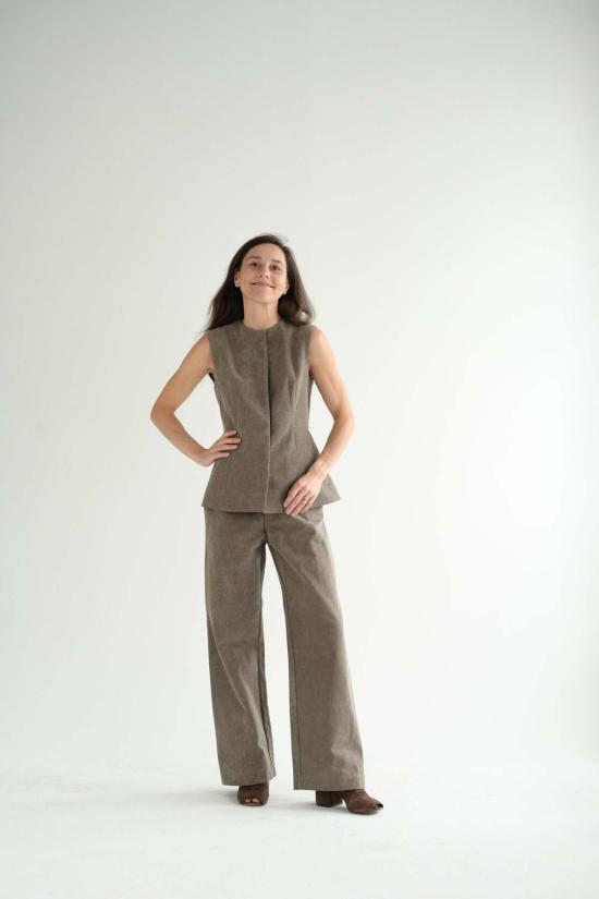  로렌 마누지안 민소매 티셔츠 캔버스 보디스 - LAUREN MANOOGIAN