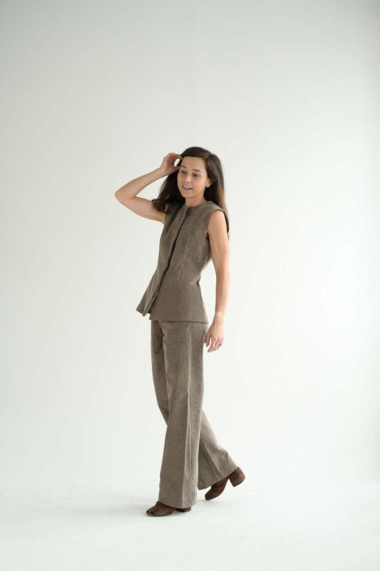  로렌 마누지안 민소매 티셔츠 캔버스 보디스 - LAUREN MANOOGIAN