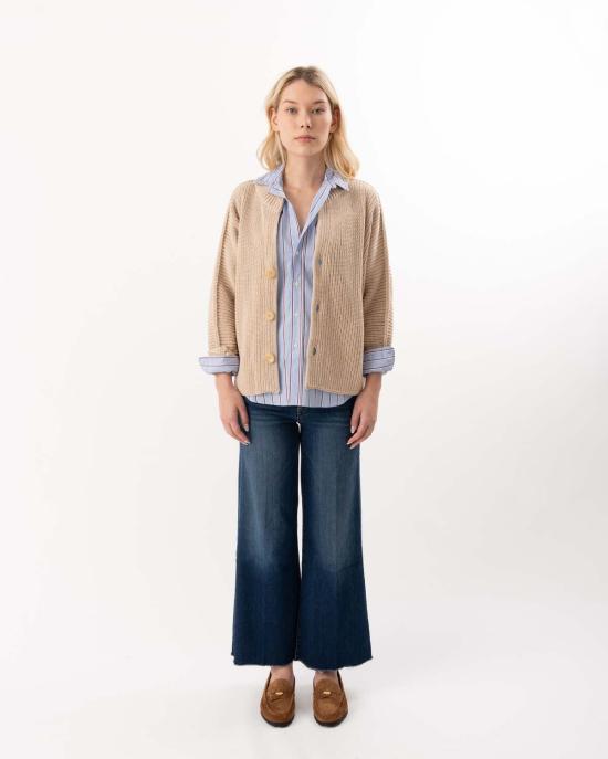  프랭크 앤 에일린 셔츠 프랭크 & 일린 일린 릴렉스 버튼업 셔츠 블루/레드/화이트 스트라이프 - FRANK & EILEEN