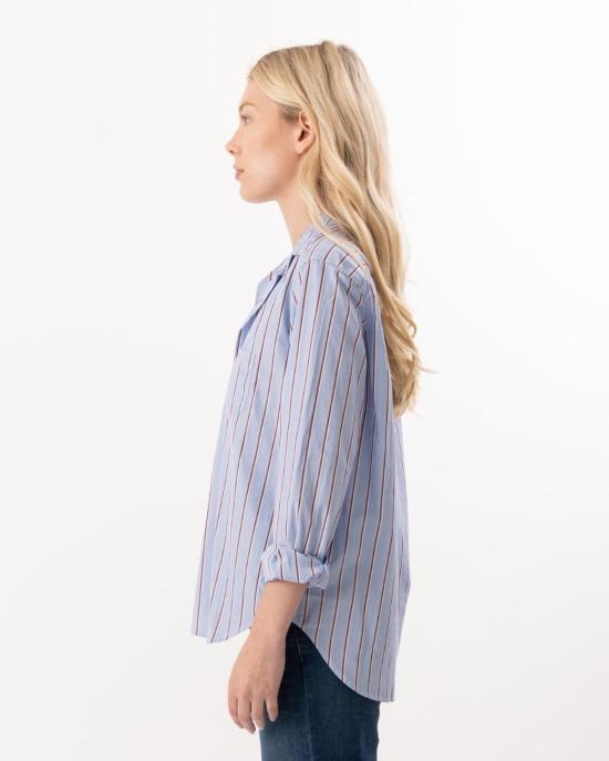  프랭크 앤 에일린 셔츠 프랭크 & 일린 일린 릴렉스 버튼업 셔츠 블루/레드/화이트 스트라이프 - FRANK & EILEEN