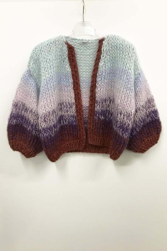  Maiami 가디건 마이애미 모헤어 그라데이션 봄버 카디건 퍼플/라이트 블루