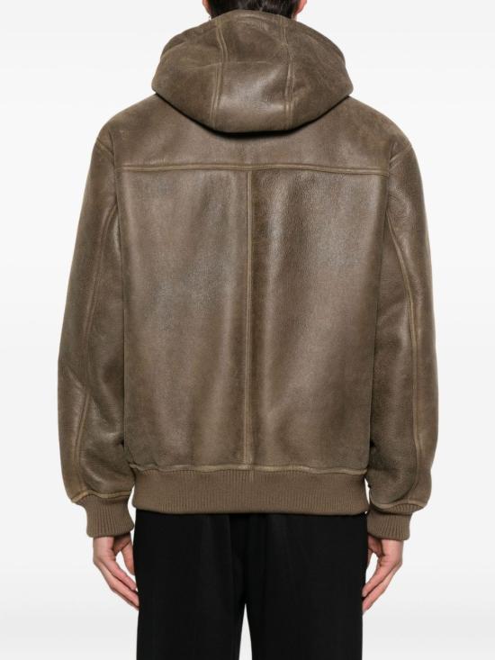 25FW 엠포리오 아르마니 가죽 자켓 EM002616 AF17349U6199 Green - EMPORIO ARMANI