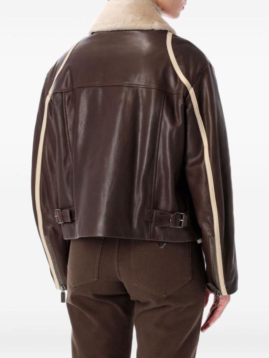 25FW 엠포리오 아르마니 가죽 자켓 EW003052 AF19760M6032 Brown - EMPORIO ARMANI