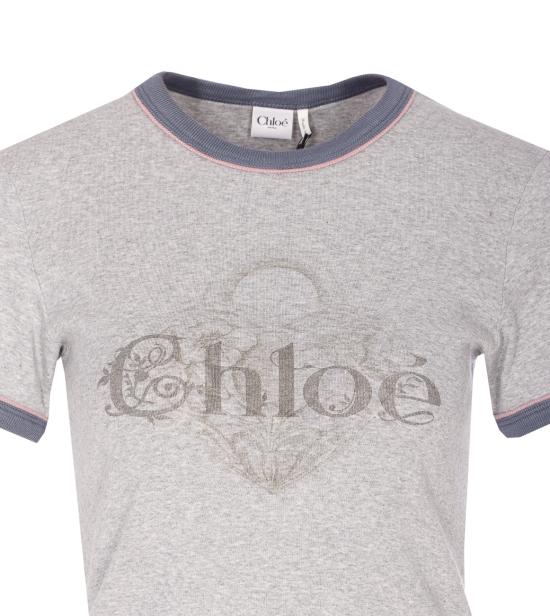 25FW 끌로에 반팔 티셔츠 25WJH03195 01B Grey - CHLOE