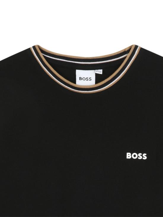 25FW [키즈] 휴고보스 티셔츠 J52368 09B Black - HUGO BOSS