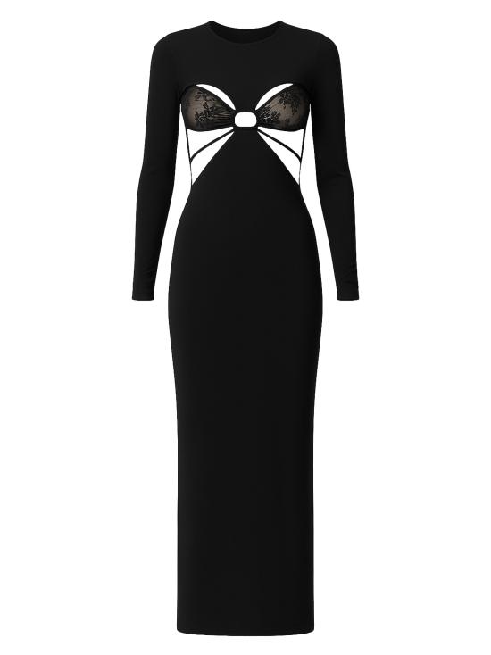 25FW 아마주인 미디 원피스 11DHEUDB DEEPBLACK Black