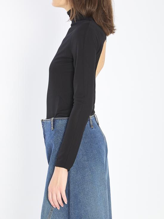 25FW 알라이아 바디수트 티셔츠 AA9B0400J070B BLACK - ALAIA