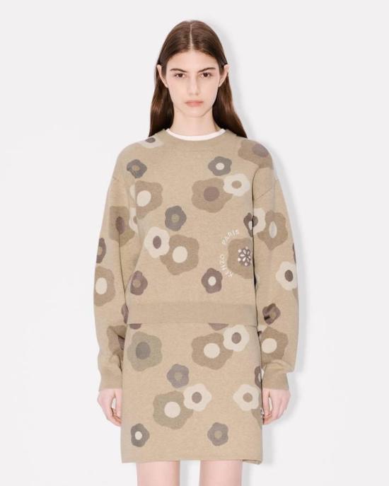 25FW 겐조 스웨터 FF62PU7153CR 11 Beige - KENZO