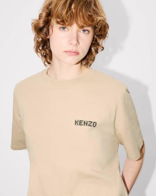 25FW 겐조 반팔 티셔츠 FF62TS5534SG 11 Beige - KENZO