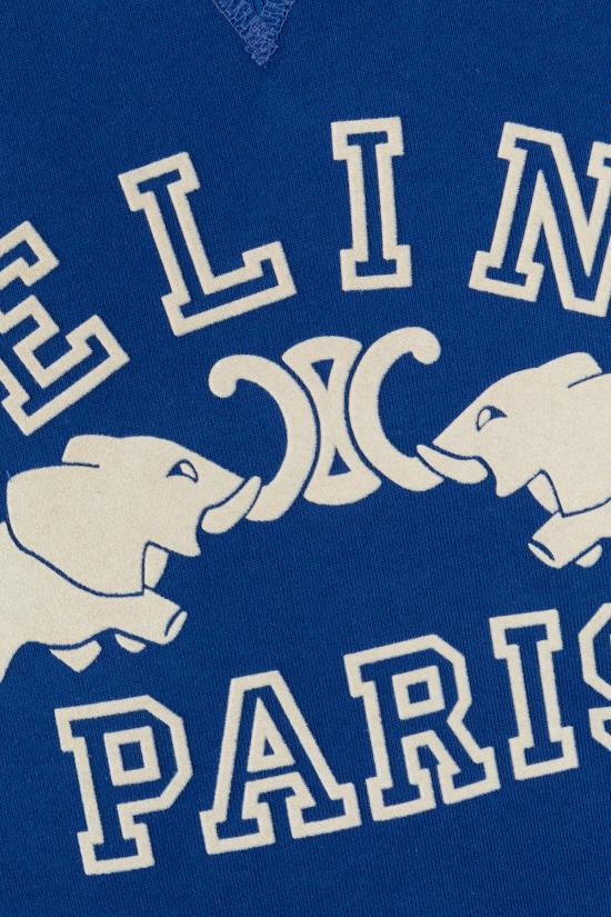 25FW 셀린느 후드 티셔츠 RY0H5670Q0 GBZ5 BLUE FLAG DIRTY WHITE - CELINE