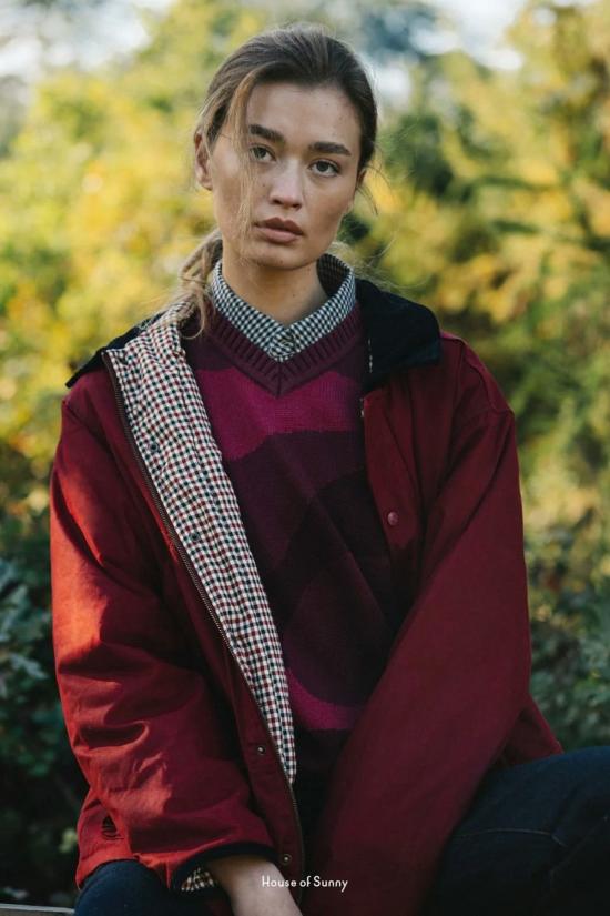  하우스오브써니 자켓 하우스 오브 서니 왁스드 레인 재킷 와인 - HOUSE OF SUNNY