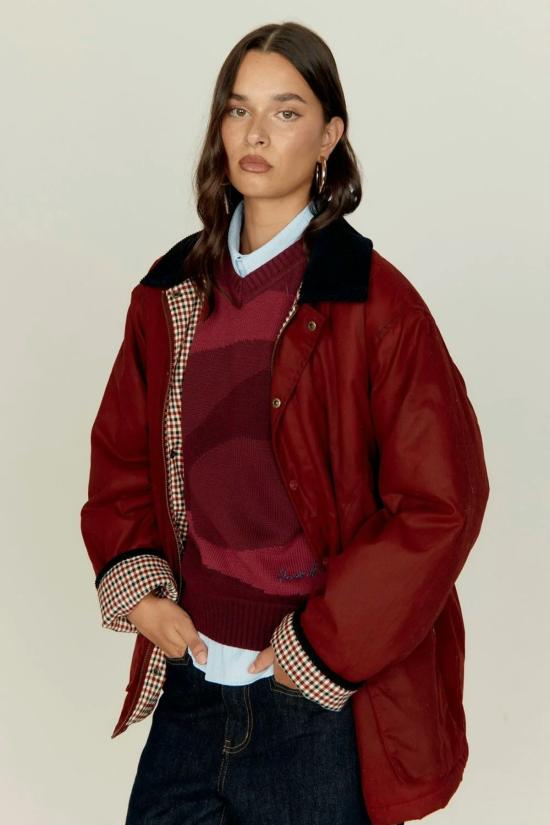  하우스오브써니 자켓 하우스 오브 서니 왁스드 레인 재킷 와인