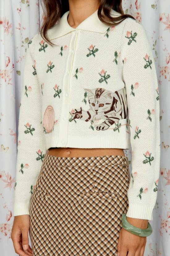  하우스오브써니 가디건 하우스 오브 써니 타임 투 플레이 카디건 밀크 - HOUSE OF SUNNY