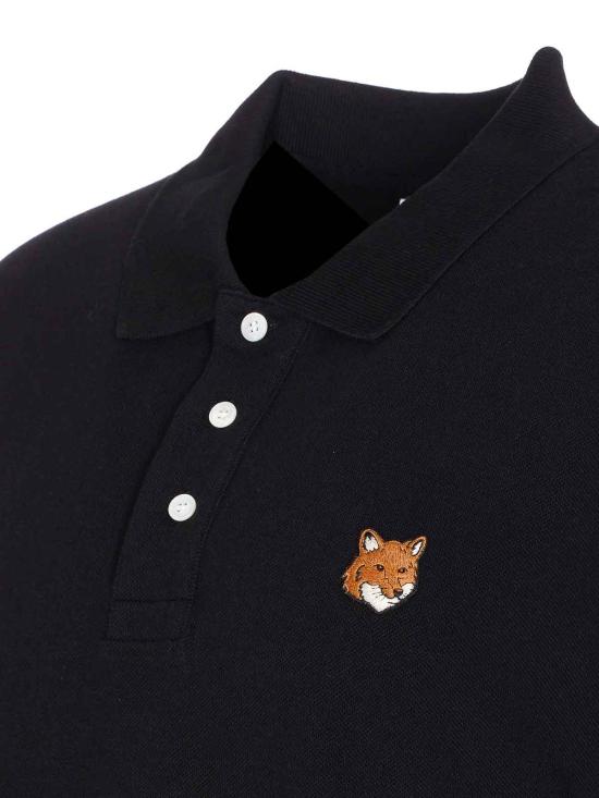 26SS 메종키츠네 폭스 헤드 레귤러 폴로 티셔츠 PM00209KP0002P199 Black - MAISON KITSUNE