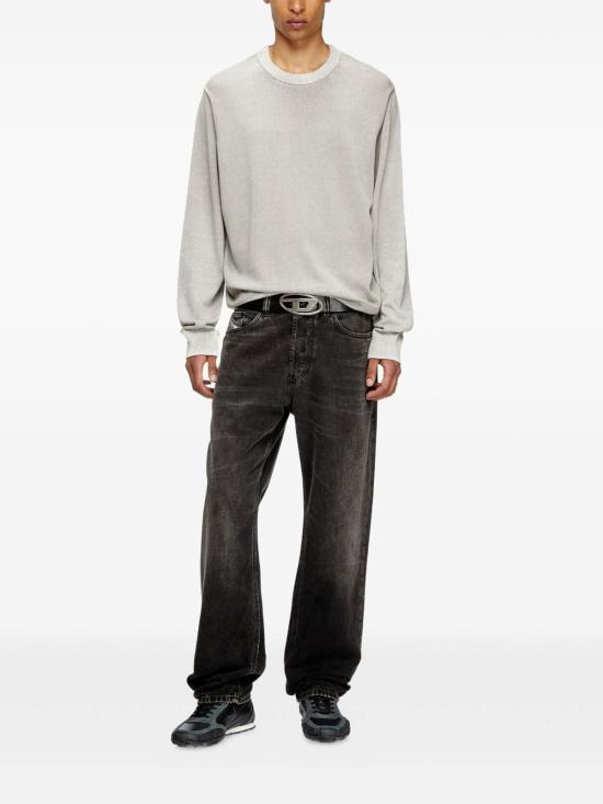  디젤 리버스 프린트 코튼 스웨터  A111870BEAR91L Grey - DIESEL