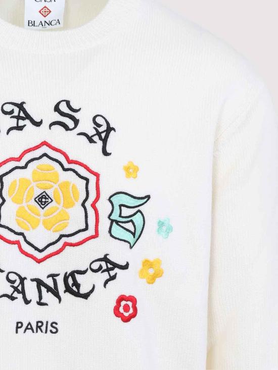  카사블랑카 스웨터 MAW25KW110501BOSOZUKU White - CASABLANCA