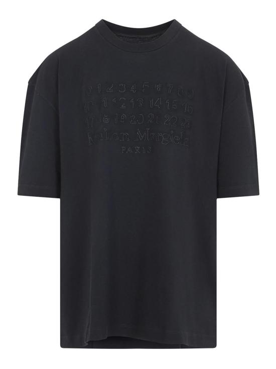25FW 마르지엘라 자수 로고 티셔츠 S50GC0705S24567855 Black