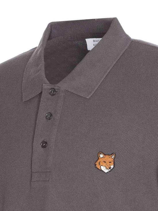 25FW 메종키츠네 폭스 헤드 레귤러 폴로 티셔츠 PM00209KP0002P180 Grey - MAISON KITSUNE