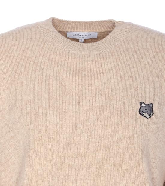 25FW 메종키츠네 폭스 헤드 밀라노 램스울 스웨터 PM00817KT1180 0335 Beige - MAISON KITSUNE
