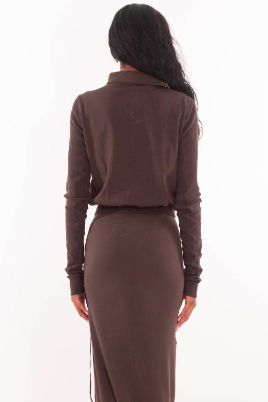 25FW 다크쉐도우 긴팔 티셔츠 DS02E7239 RIG 78 Brown - DRKSHDW