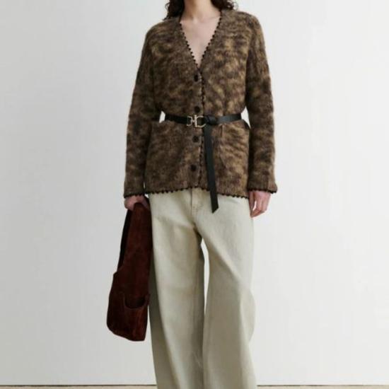  레이첼 코미 가디건 푸크스 카디건 초콜릿 스페이스 다이