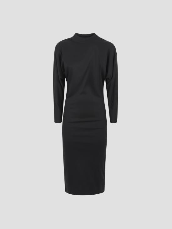25FW LAMIA LAGHA 미디 원피스 01DR02BK BLACK