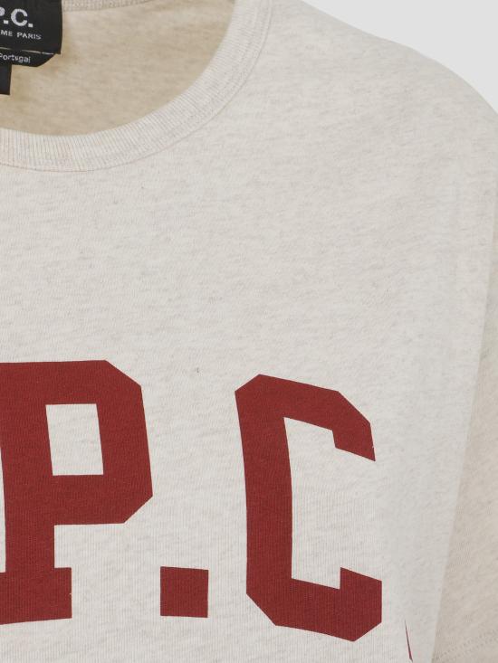 25FW 아페쎄 반팔 티셔츠 COHBQF26554 APG ECRU CHINE ROUGE - A.P.C.