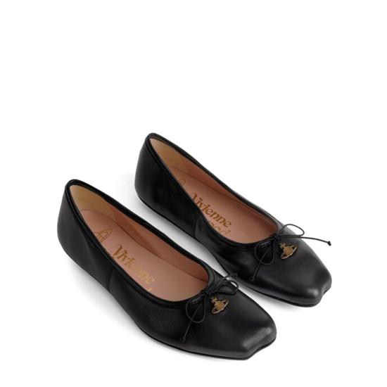 25FW 비비안웨스트우드 플랫 슈즈 7201000HWL00AG N402 BLACK 3D ORB - VIVIENNE WESTWOOD