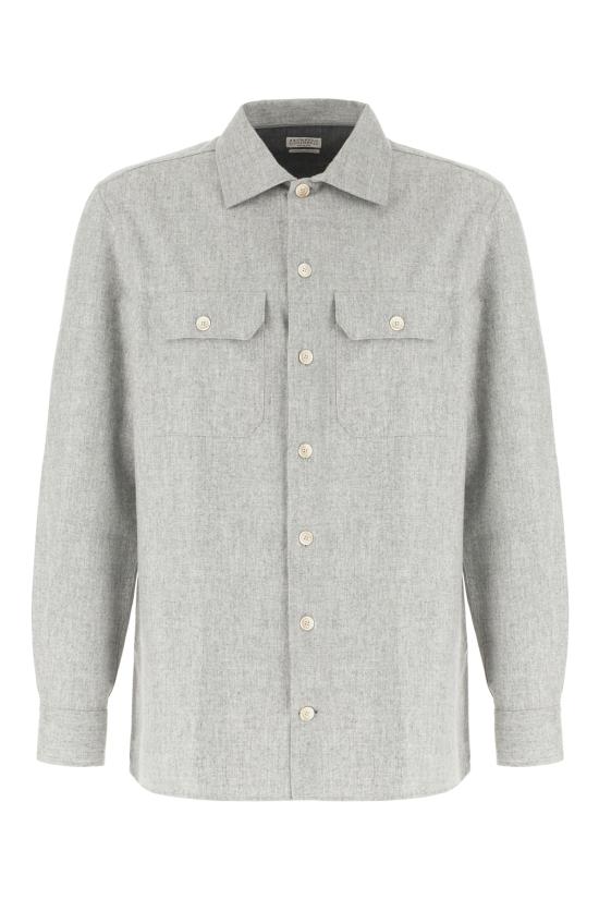 25FW 브루넬로 쿠치넬리 긴팔 셔츠 M038P0720 C511 PEARL GREY