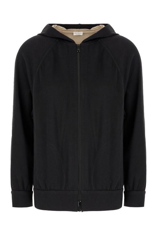 25FW 브루넬로 쿠치넬리 후드 티셔츠 MD828SM606 C9185 NERO FEATHER