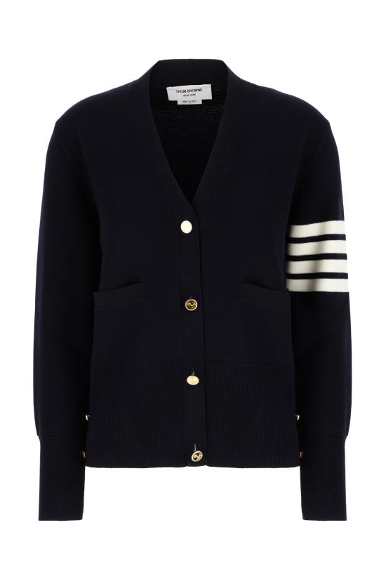 26FW 톰브라운 파인 메리노 울 4바 클래식 V넥 가디건 FKC207A00014 415 Blu