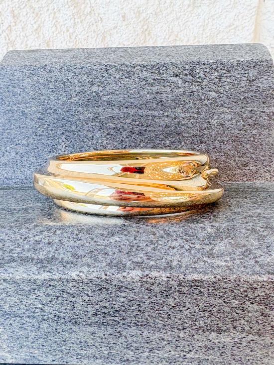  제니 버드 커프스 링크/타이 홀더 레논 팔찌 하이 폴리쉬 골드