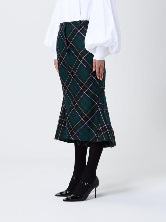 25FW 알렉산더 맥퀸 미디 스커트 839654QJAFI 4348 Navy - ALEXANDER MCQUEEN