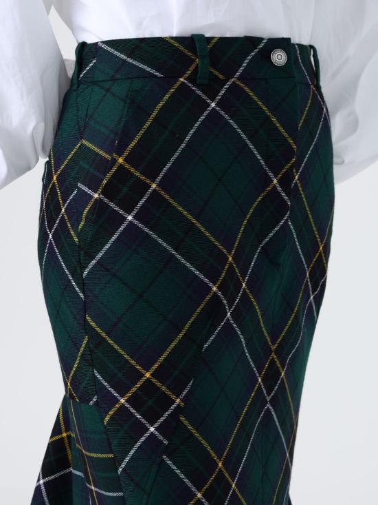 25FW 알렉산더 맥퀸 미디 스커트 839654QJAFI 4348 Navy - ALEXANDER MCQUEEN