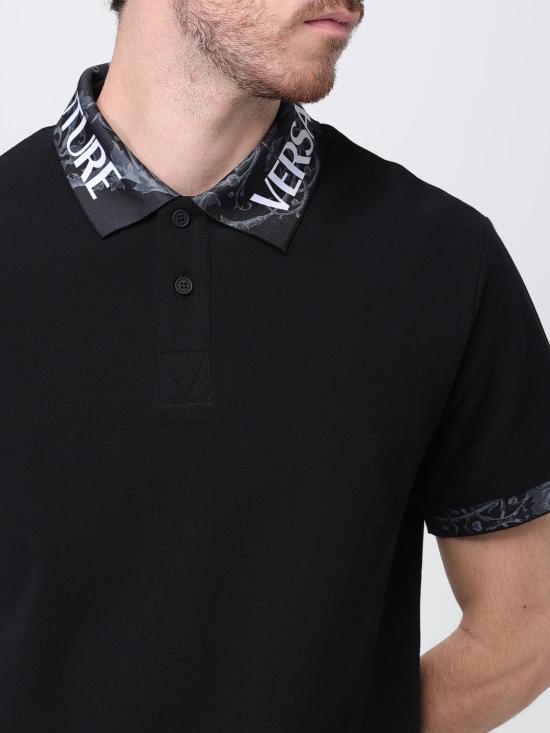 25FW 베르사체 폴로 티셔츠 79GAGT03CJ01T 899 Black - VERSACE
