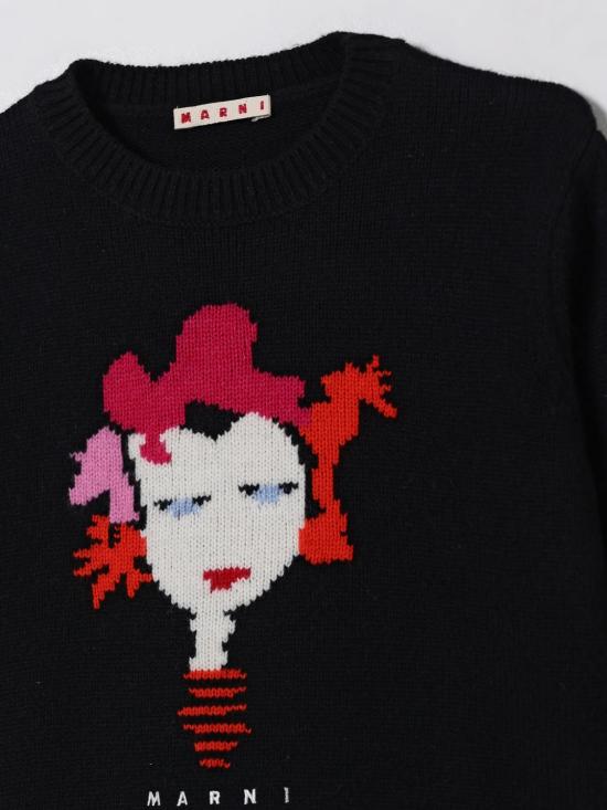 25FW [키즈] 마르니 풀오버 M01499M00VT 0M900 Black - MARNI